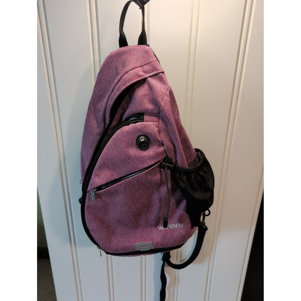 Crossbody Sling Backpack Sling Bag Travel Hiking Chest Bag Daypack (Purple)